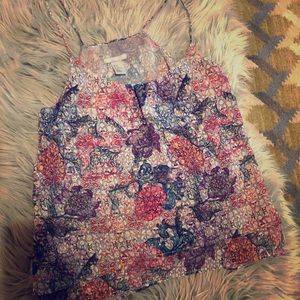 Floral print flowy tank
